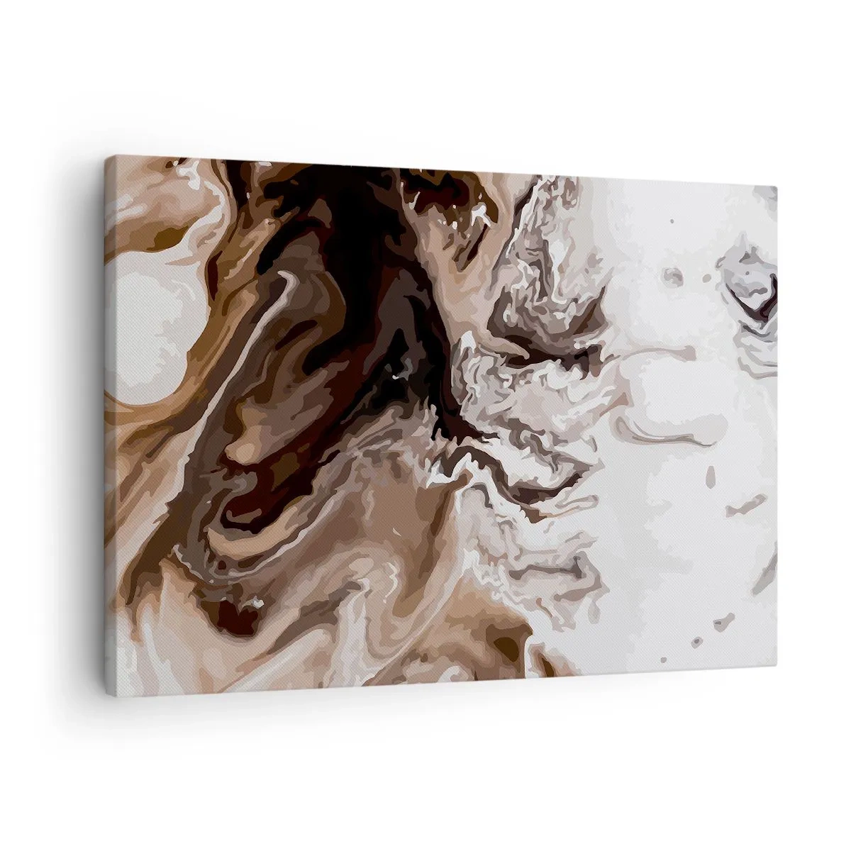 Obraz na plátne - Abstrakcia v odtieňoch hnedej s dynamickými líniami - 70x50cm - Kontrast farieb - Moderná nástenná dekorácia do obývacej izby a spálne ARTTOR