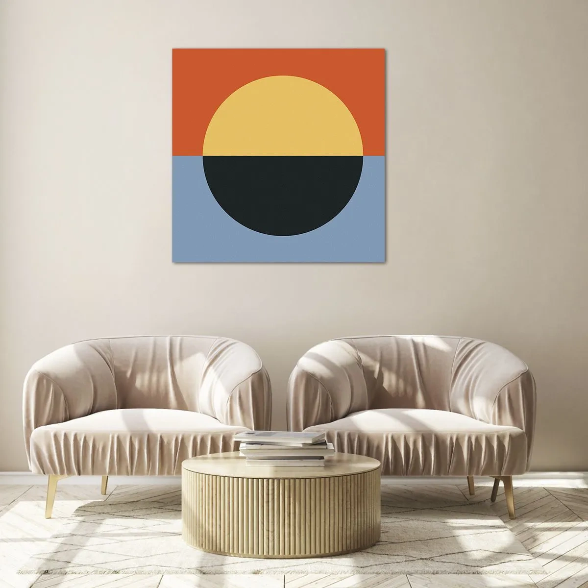 Obraz na skle - Kompozícia tepla a chladu - 50x50 cm