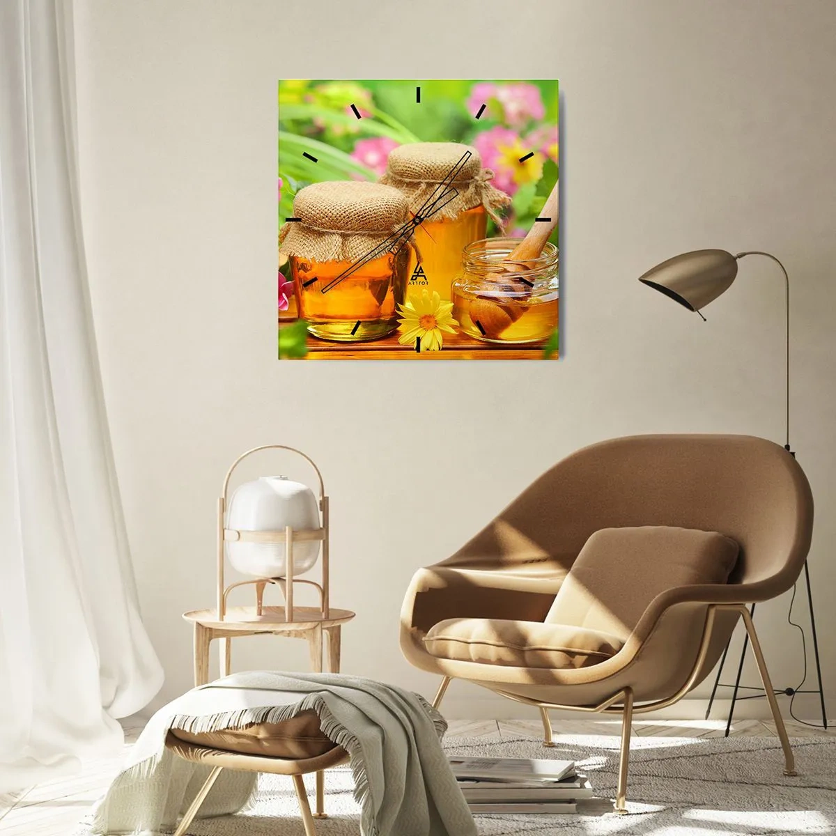 Nástenné hodiny - Sladko a kvetinovo - 40x40 cm