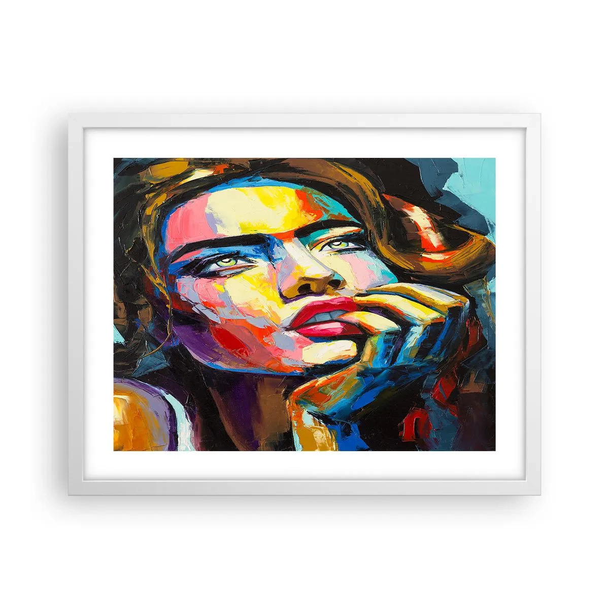 Plagát v bielom ráme - Sny, ako vtáky letia oblohou - 50x40 cm