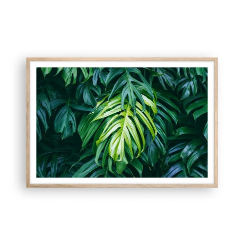 Plagát v ráme zo svetlého duba - Ponoriť sa do sviežosti - 91x61 cm