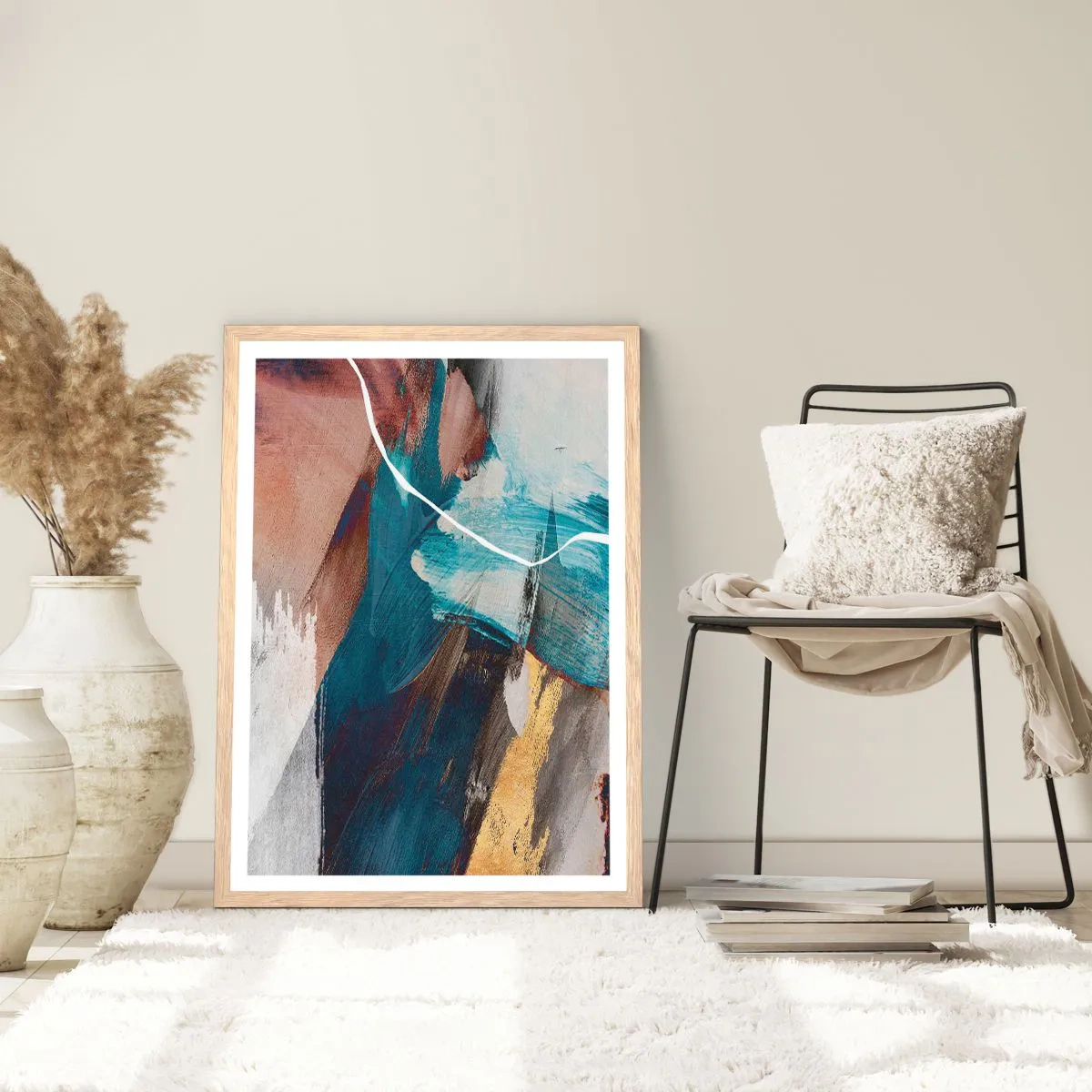 Plagát v ráme zo svetlého duba - Na plno a s energiou - 61x91 cm