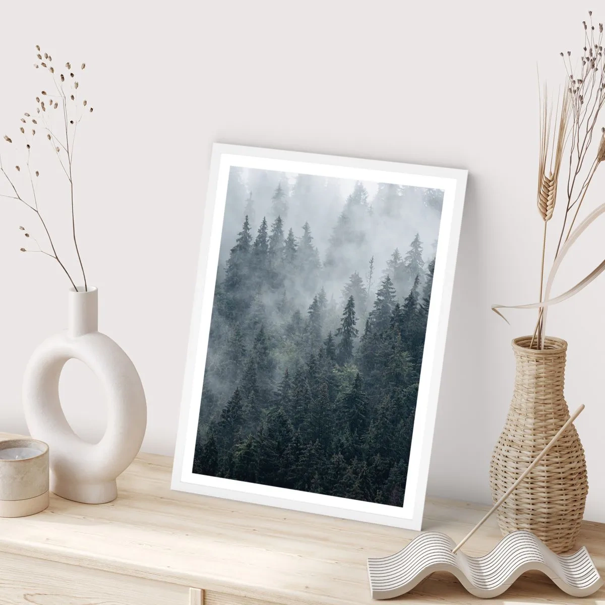 Plagát v bielom ráme - Lesné svitania - 50x70 cm
