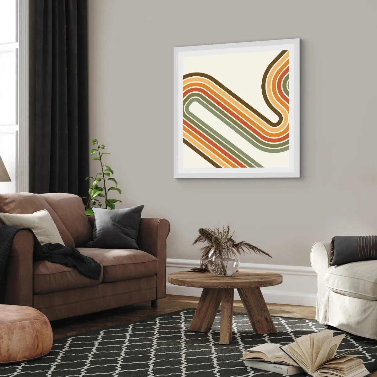 Plagát v bielom ráme - Kľučkovanie do cieľa - 50x50 cm
