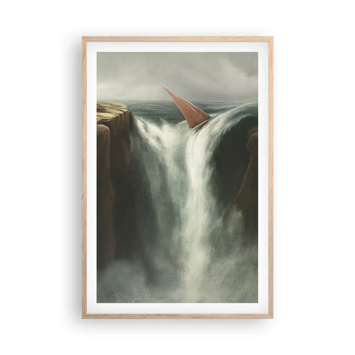 Plagát v ráme zo svetlého duba - Životné varovanie - 61x91 cm