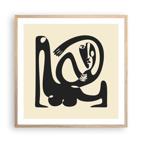 Plagát v ráme zo svetlého duba - Skoro Picasso - 60x60 cm