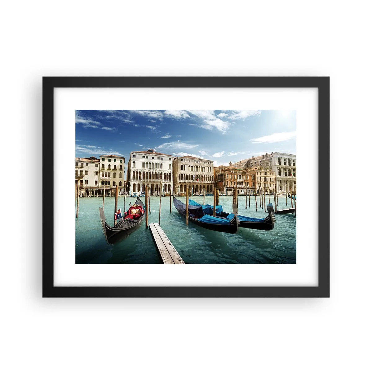 Plagát v čiernom ráme - Paláce v modrej - 40x30 cm