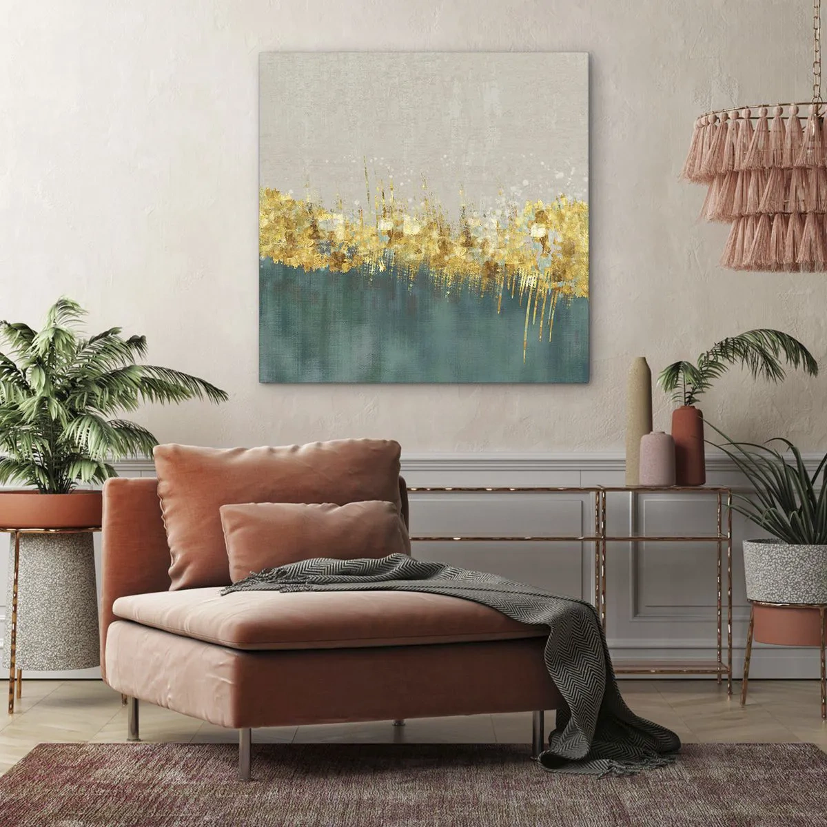 Obraz na plátne - Zlatá hranica - 70x70 cm