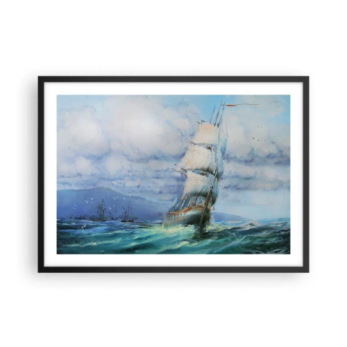 Plagát v čiernom ráme - Šťastnú cestu - 70x50 cm
