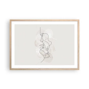 Plagát v ráme zo svetlého duba - Zamotaní v objatí - 70x50 cm