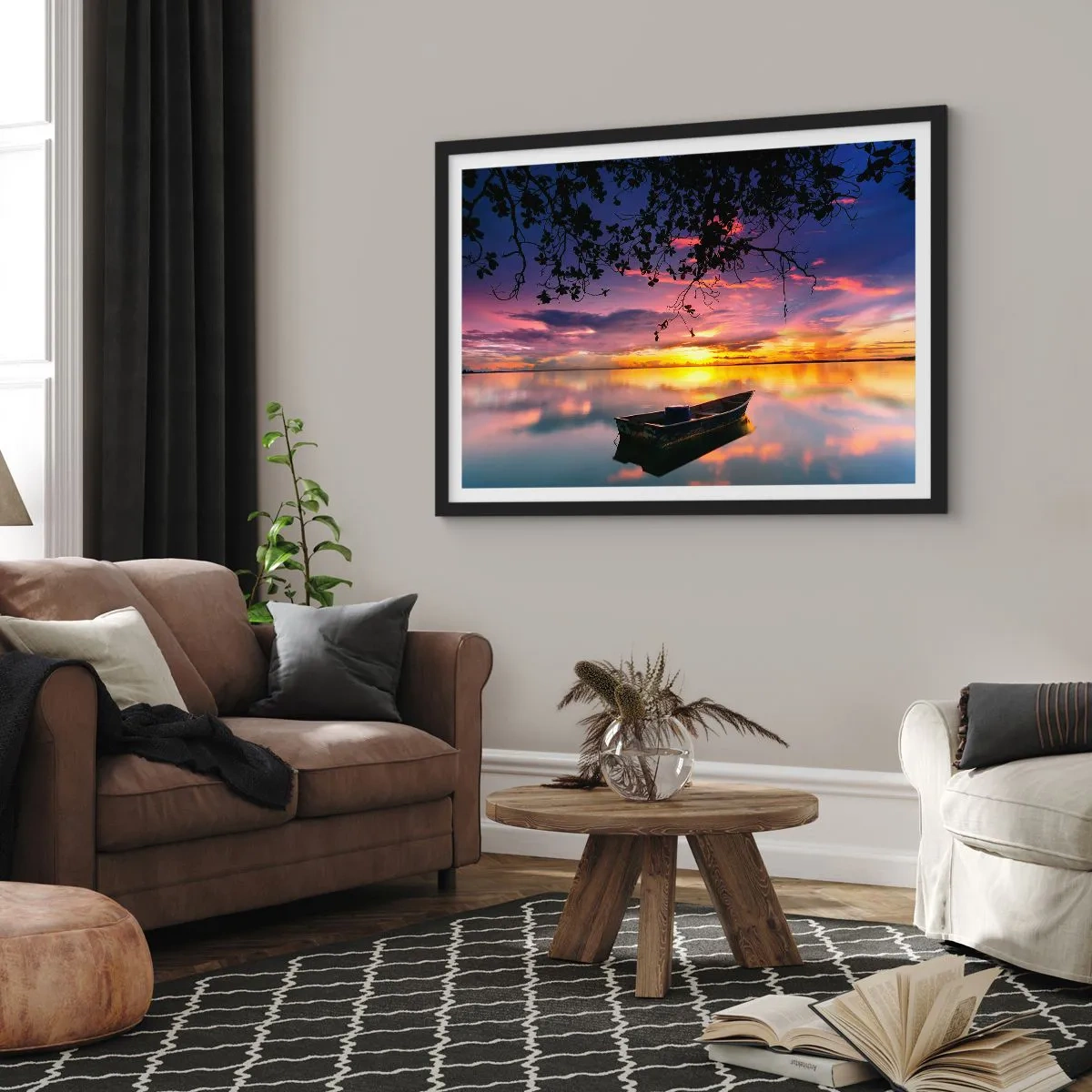 Plagát v čiernom ráme - „Zdá sa, že visíš uprostred neba…“ - 70x50 cm
