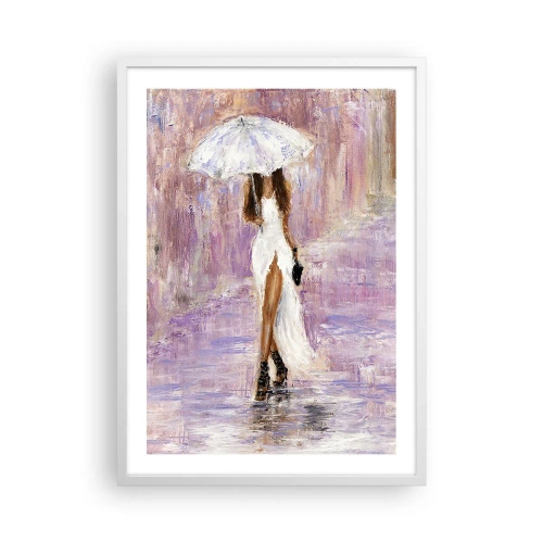 Plagát v bielom ráme - V ľaliovom daždi - 50x70 cm