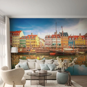 Samolepiaca Fototapeta Deluxe Sticker - Pri vode hladkej ako zrkadlo - Krajina, Architektúra, Kodaň - 100x70 cm