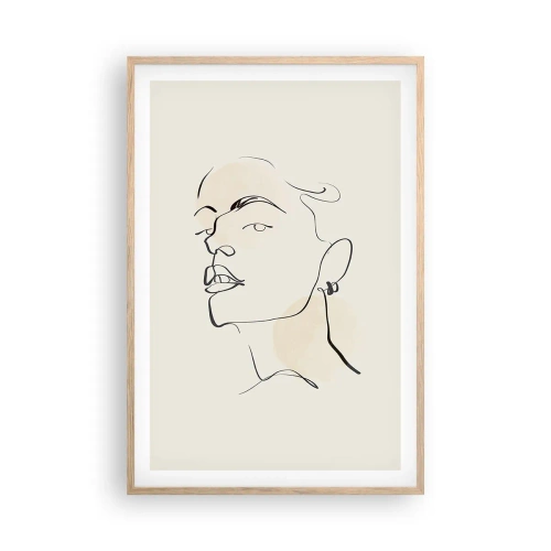 Plagát v ráme zo svetlého duba - Hrdý pohľad - 61x91 cm