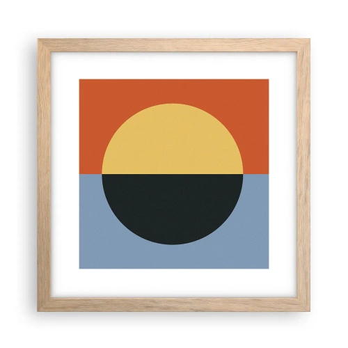 Plagát v ráme zo svetlého duba - Kompozícia tepla a chladu - 30x30 cm