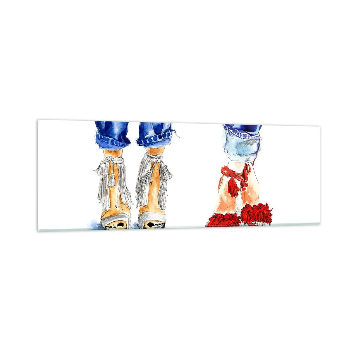 Obraz na skle - Možno by sme sa vydali na prechádzku? - 90x30 cm