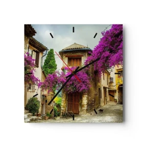 Nástenné hodiny - Pod kvetinovým baldachýnom - 40x40 cm