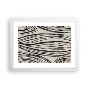 Plagát v bielom ráme - Močiar s líniami - 40x30 cm