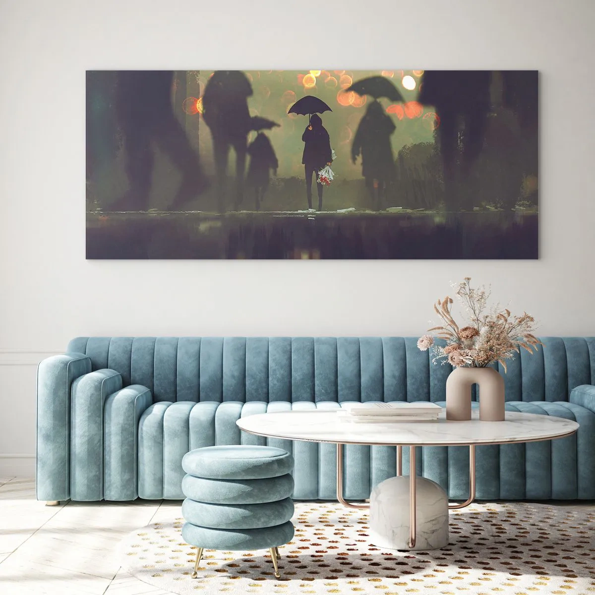 Obraz na skle - Z perspektívy kvapky dažďa - 140x50 cm