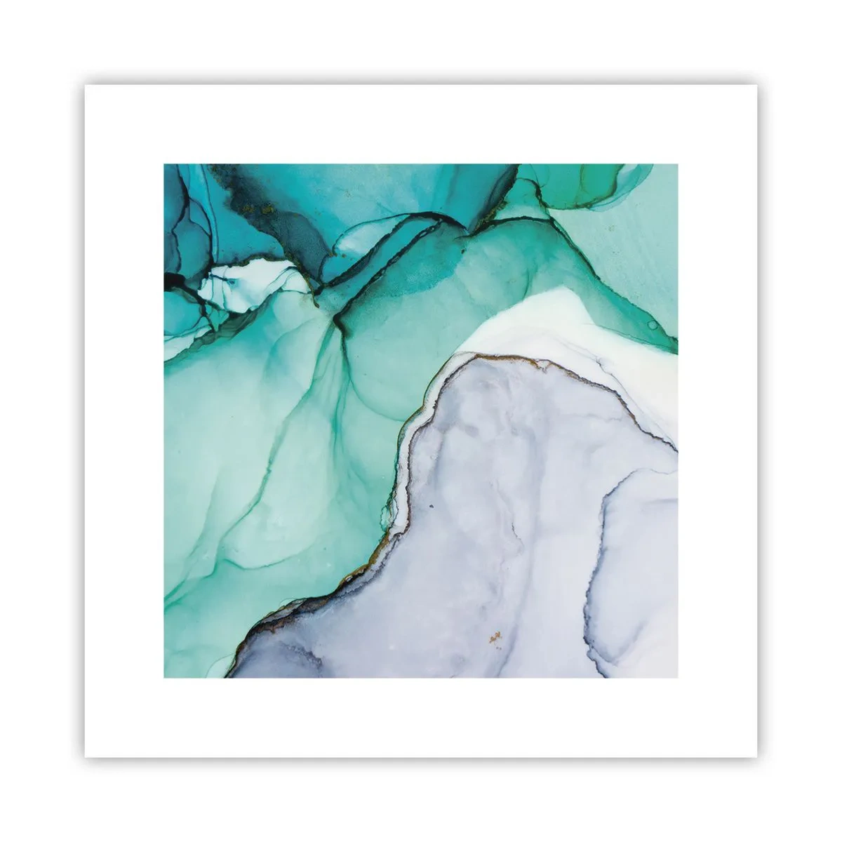 Plagát - Štúdia v tyrkysovej - 30x30 cm