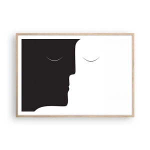 Plagát v ráme zo svetlého duba - Jednota protikladov - 100x70 cm
