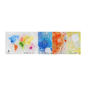 Vzorka fototapety Premium Canvas - Všetky farby sveta - Mapa sveta, kontinentov, Cestuje - 100x30 cm