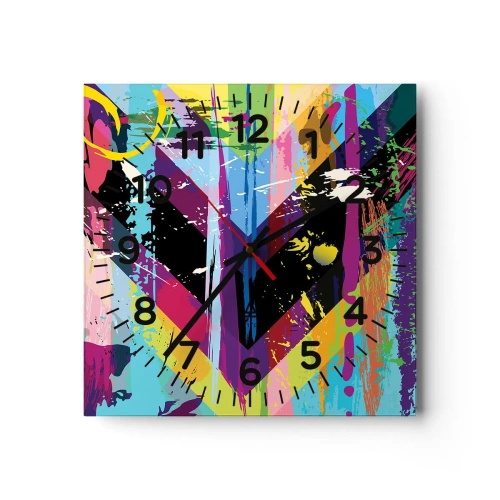 Nástenné hodiny - Zhora nadol - 40x40 cm