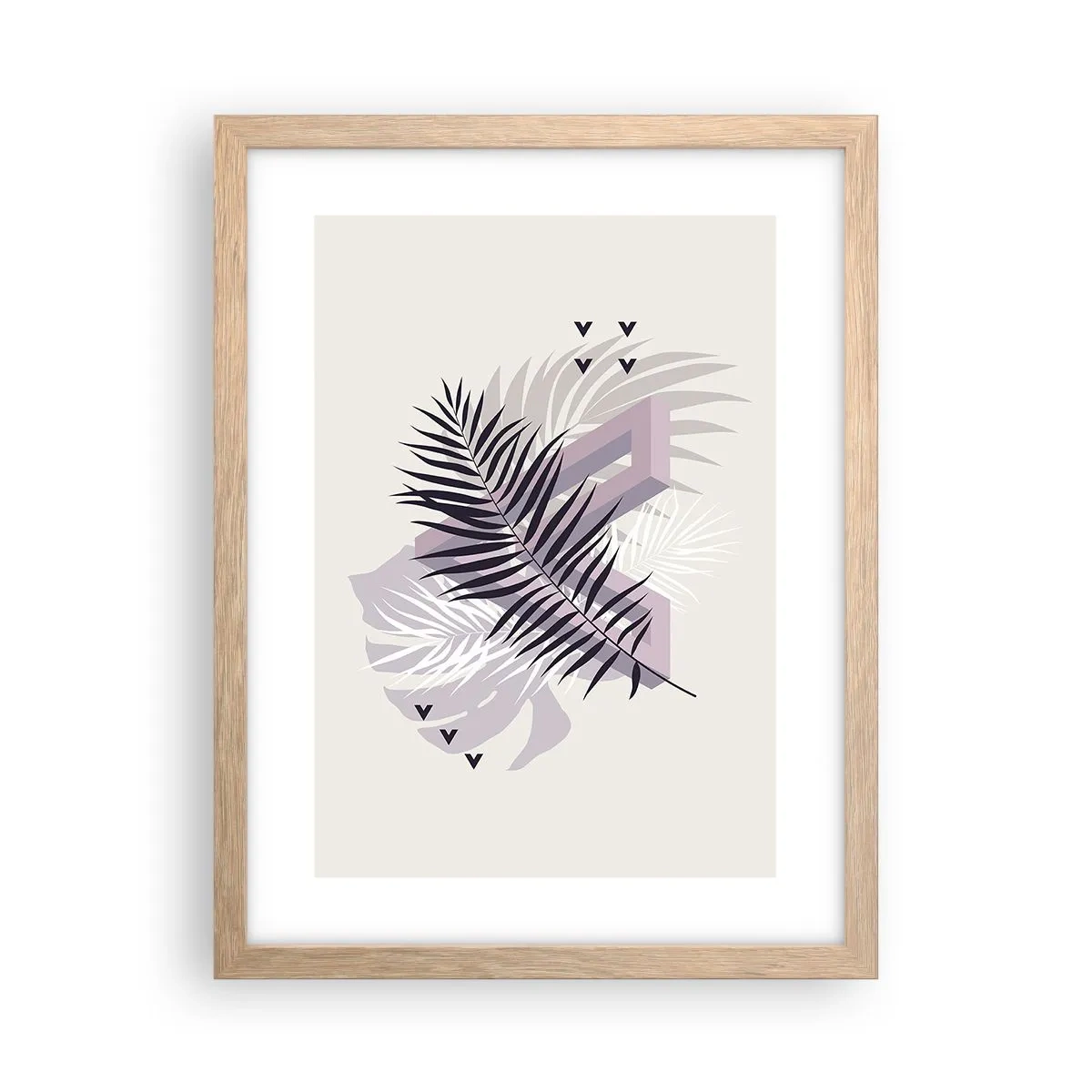 Plagát v ráme zo svetlého duba - Tieň tieňa - 30x40 cm