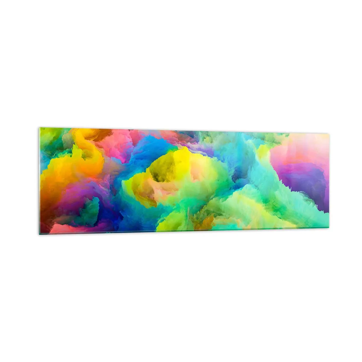 Obraz na skle - Dúhové páperie - 160x50 cm