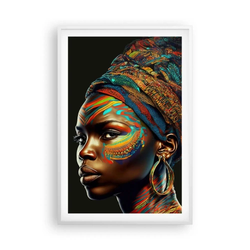 Plagát v bielom ráme - Africká kráľovná - 61x91 cm