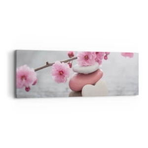 Obraz na plátne - Blaženosť s višňovým kvetom - 90x30 cm