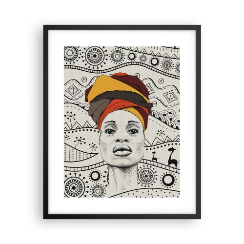 Plagát v čiernom ráme - Africký portrét - 40x50 cm