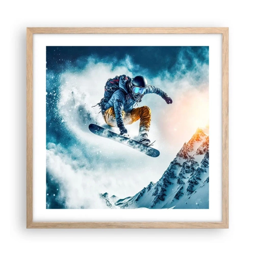 Plagát v ráme zo svetlého duba - Extrémne emócie - 50x50 cm