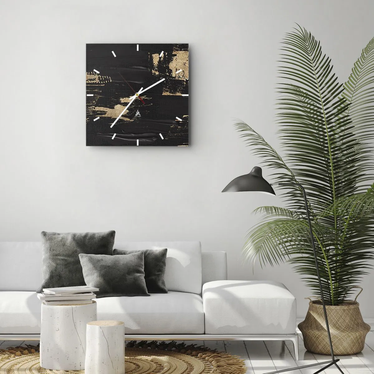 Nástenné hodiny - Stopa dotyku - 40x40 cm