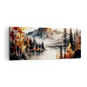 Obraz na plátne - Zlatá jeseň na horách - 100x40 cm