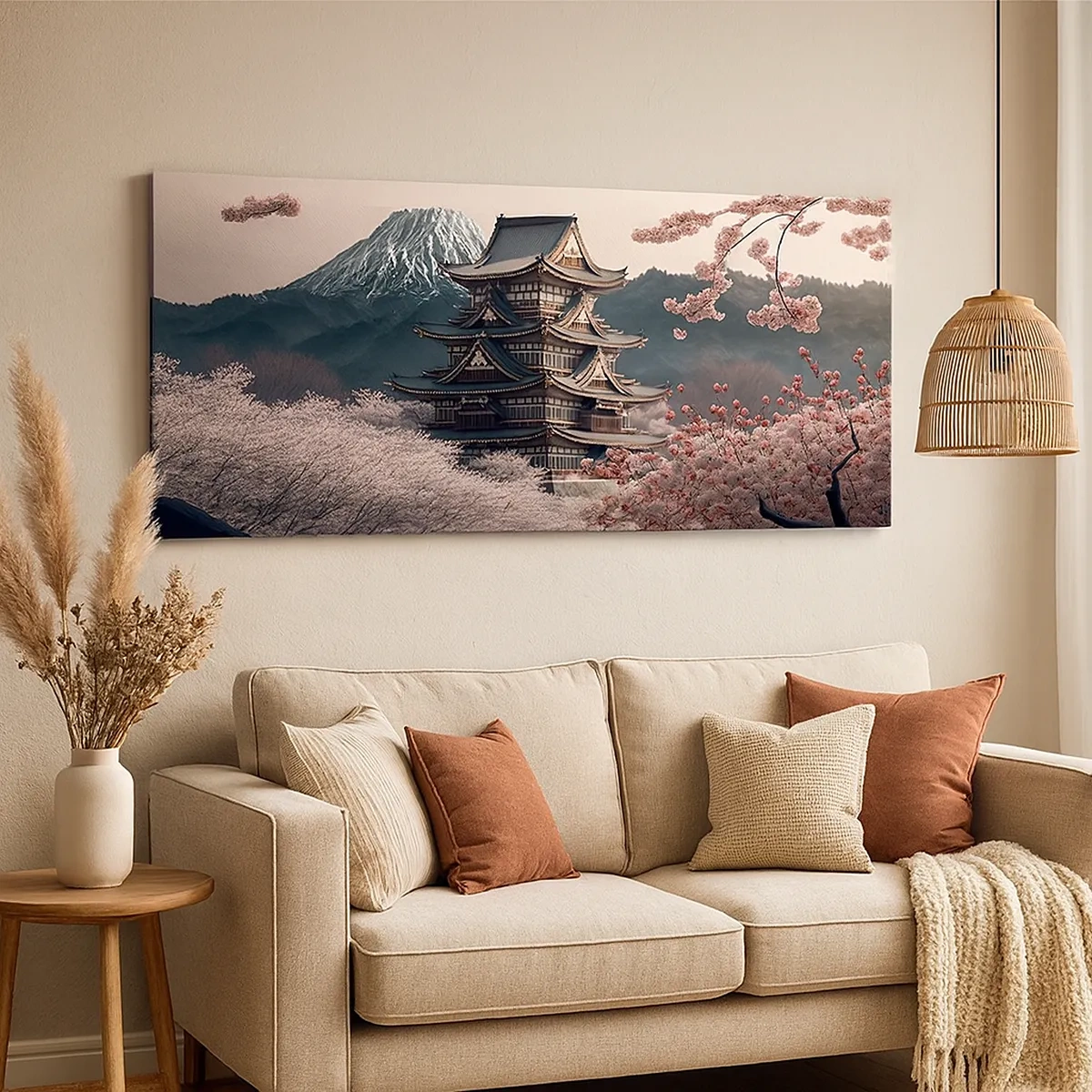 Obraz na plátne - Krajina kvitnúcich čerešní - 30x30 cm