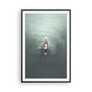 Plagát v čiernom ráme - Cez mesačné jazero - 61x91 cm