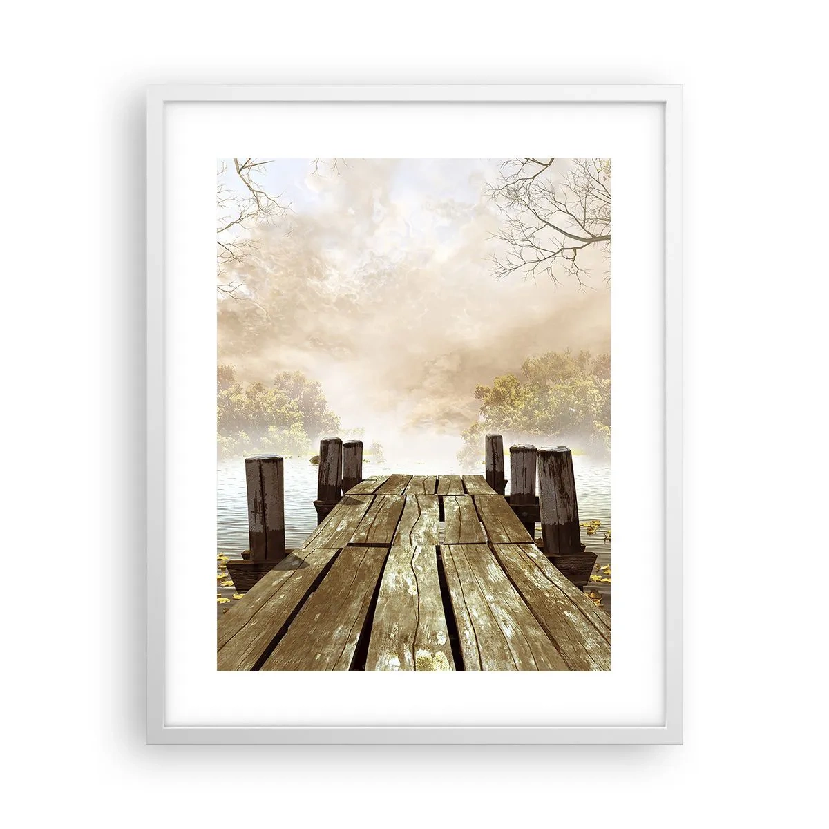 Plagát v bielom ráme - Jemný smútok jesene - 40x50 cm