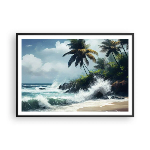 Plagát v čiernom ráme - Na tropickom pobreží - 100x70 cm