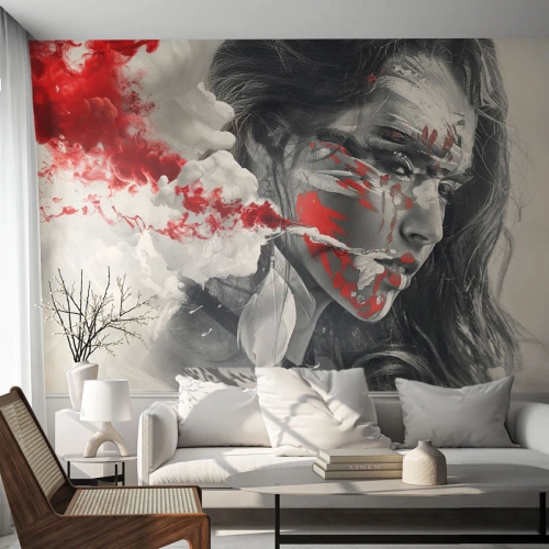 Fototapeta Premium Sand - V škárach absurdity - Abstrakcia, Ženská tvár, Portrét ženy - 100x70 cm