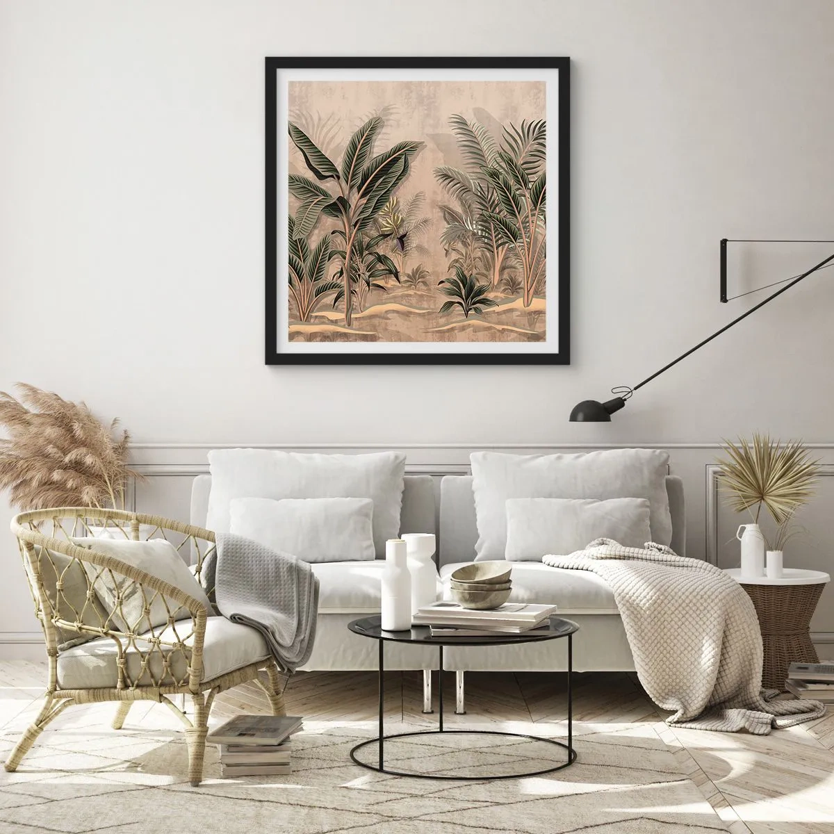 Plagát v čiernom ráme - Rytina v koloniálnom štýle - 50x50 cm
