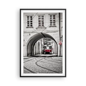 Plagát v čiernom ráme - Mestským labyrintom - 61x91 cm