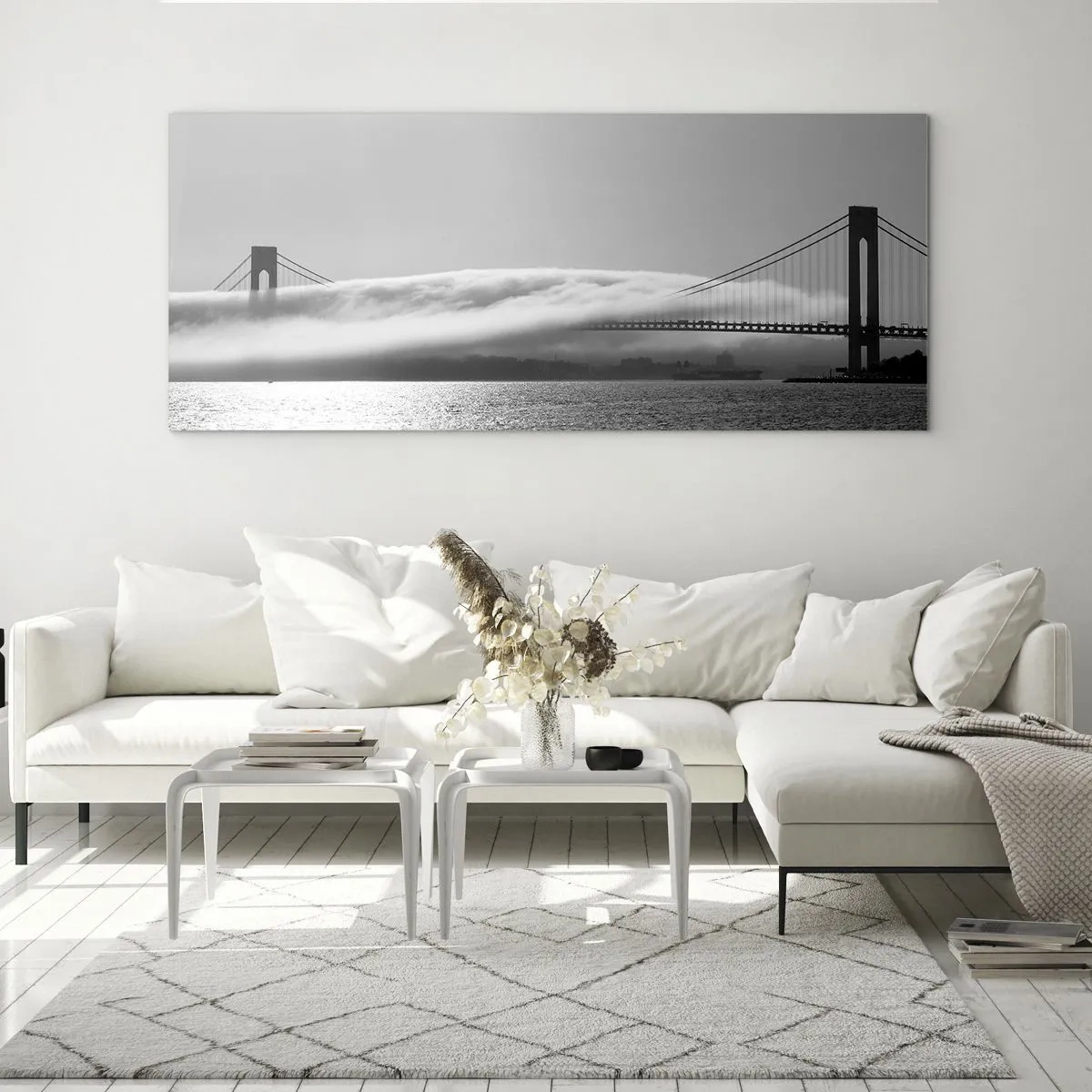 Obraz na skle - Preplávať Zlatou bránou - 100x40 cm