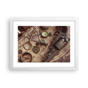 Plagát v bielom ráme - Dobrodružstvo volá - 40x30 cm