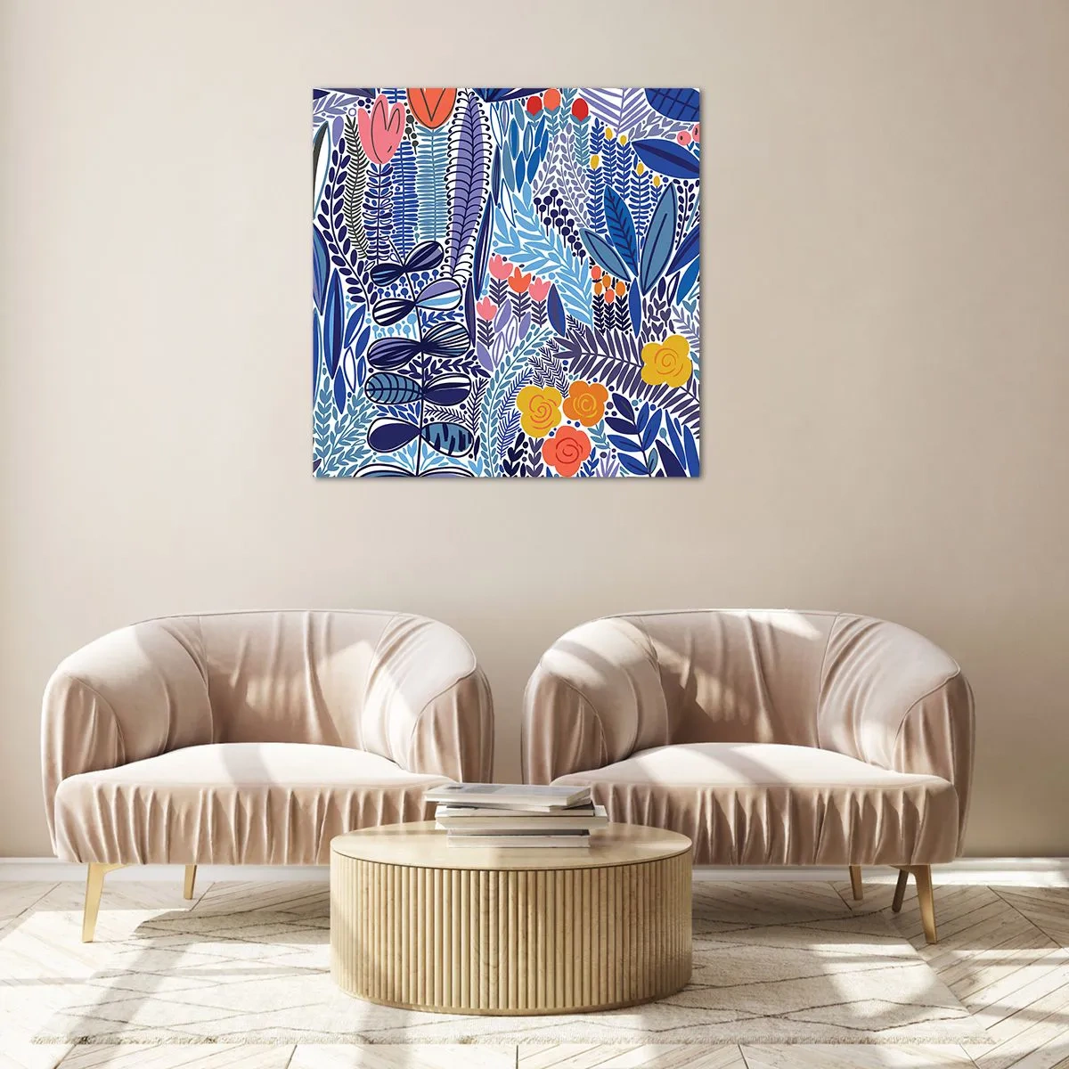 Obraz na skle - Havajská záhrada - 50x50 cm