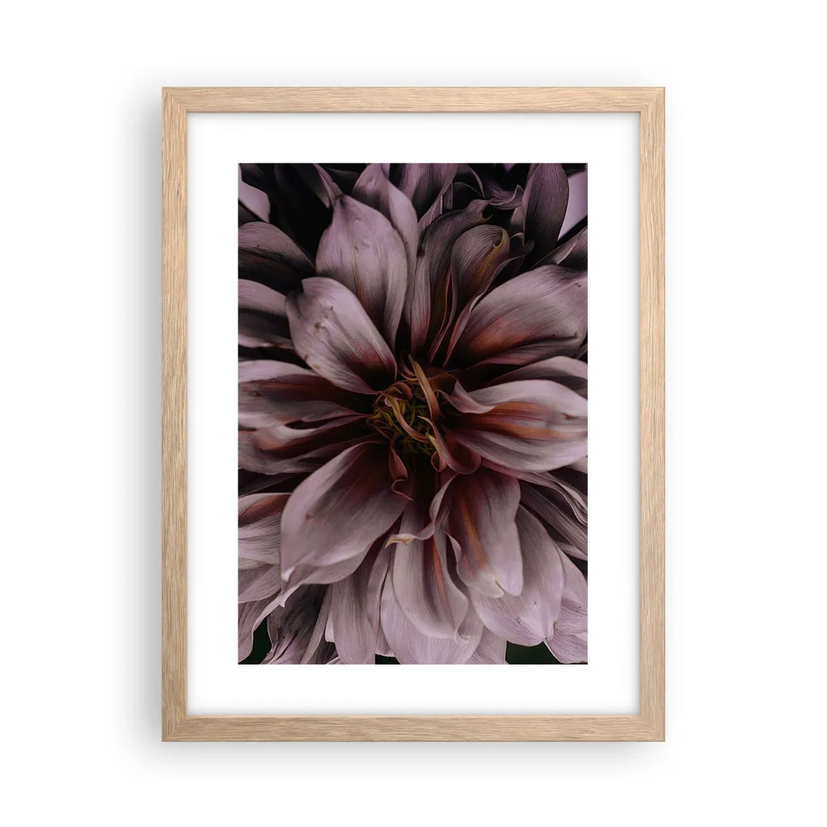 Plagát v ráme zo svetlého duba - Kvetinové srdce - 30x40 cm