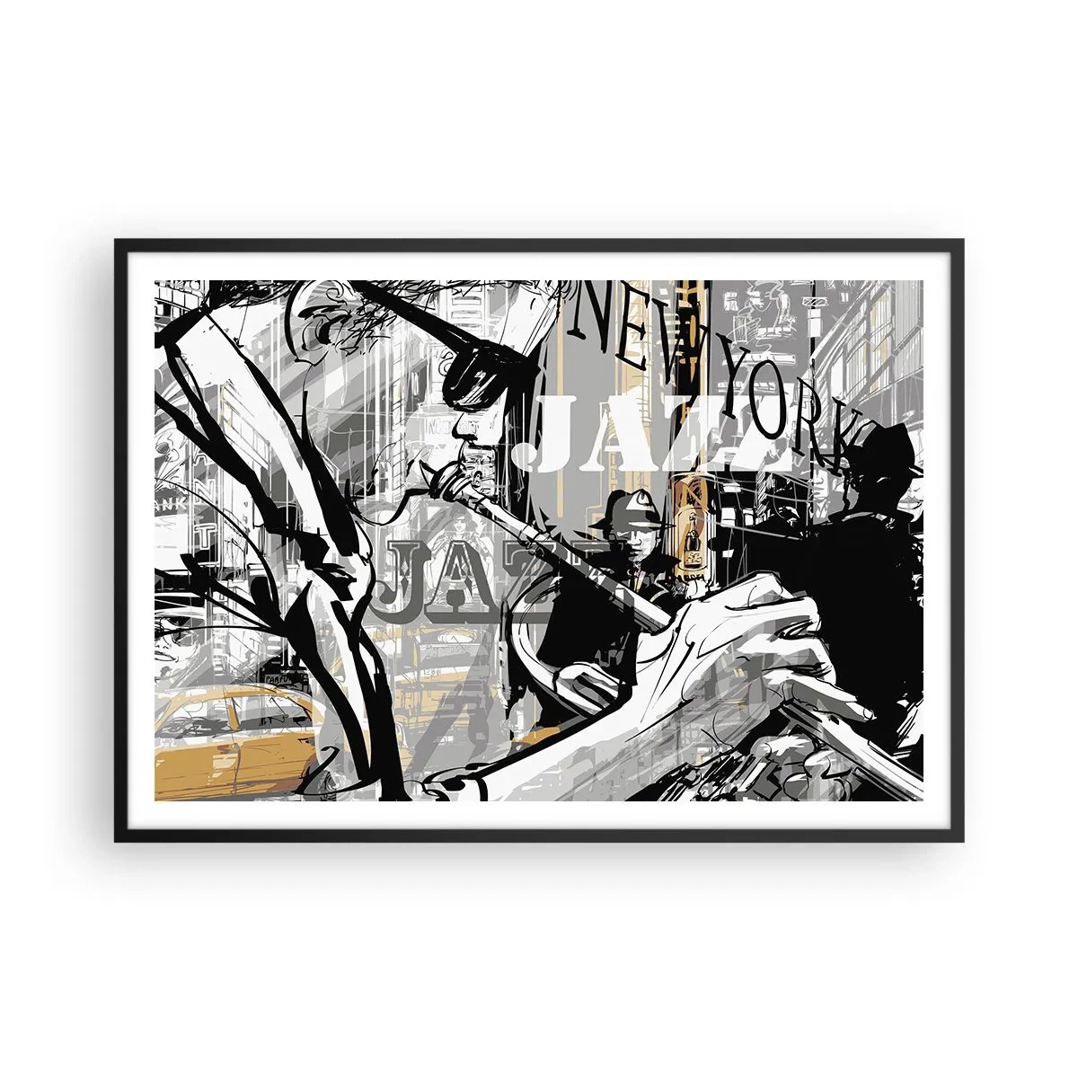 Plagát v čiernom ráme - V rytme New Yorku - 100x70 cm