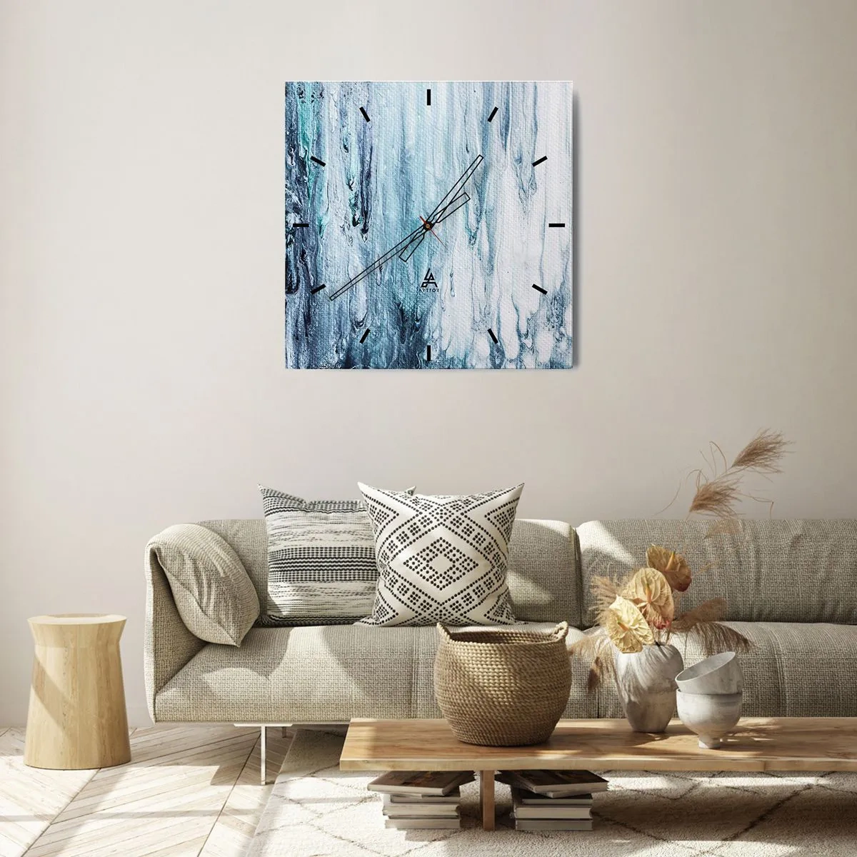 Nástenné hodiny - Modré cencúle - 40x40 cm