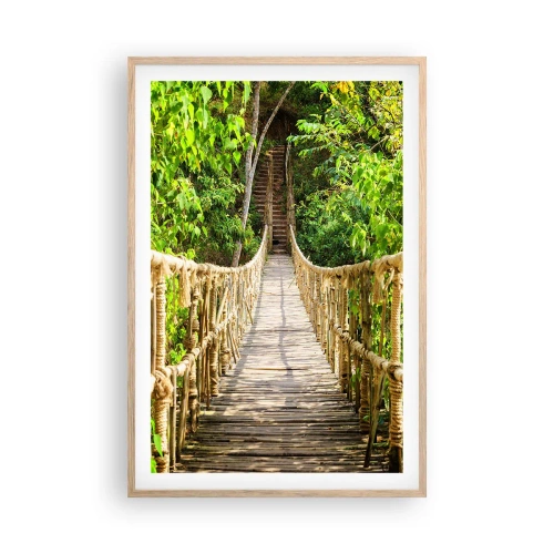 Plagát v ráme zo svetlého duba - Zavesený v zelenej - 61x91 cm