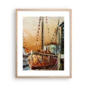 Plagát v ráme zo svetlého duba - Pokojný návrat - 40x50 cm